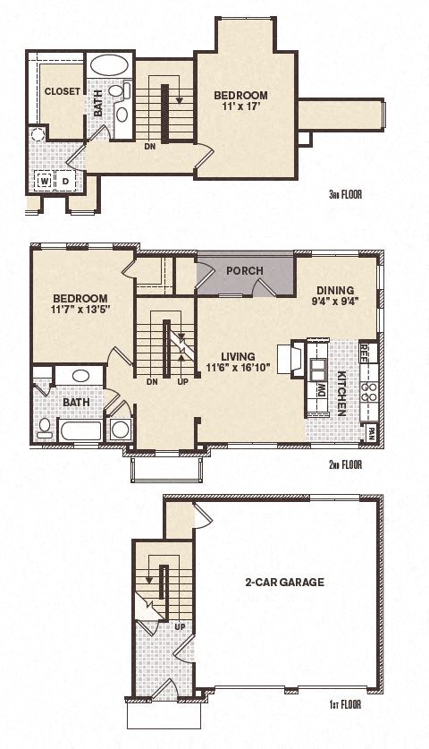 Hyde Park Floor Plan at Providence at Old Meridian, Indiana, 46032